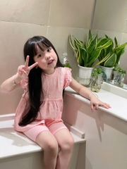 CB296- combo 3 bộ peplum bé gái chất cotton tông hồng