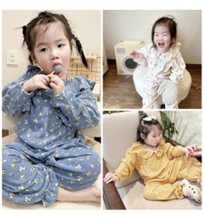 CB034 -Combo 3 bộ hoa dài viền bèo trẻ em VNXK ( Kh lưu ý chọn màu)