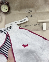 BT756- Bộ nỉ haida khoá kéo màu xám cho bé trai 9-25kg