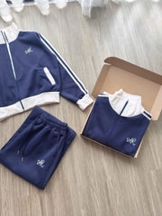 Set780- Bộ nỉ nữ haida xanh than khoá kéo phối cổ cao