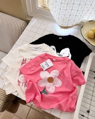 CB223-Combo 3 áo hoa cộc tay chất cotton bé gái