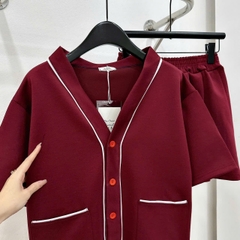 SET259- Set đỏ chạy viền mix CV có lót quần chất mì dày dặn
