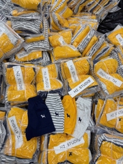 cb426- Combo 4 quần thun thêu cạp chun túi hông tông vàng trắng