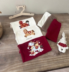 Bt790- Bộ nỉ lót lông Tết BÍnh Ngọ cho bé