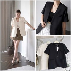 A393- Áo vest blazer cộc tay công sở 2 màu