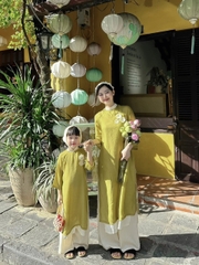 SET ÁO DÀI PHỐI CỔ HOA NGỰC KẾT CƯỜM 💎p