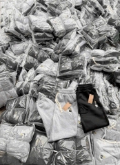 Quan085- Combo 2 quần nỉ gấu bo ống đen xám