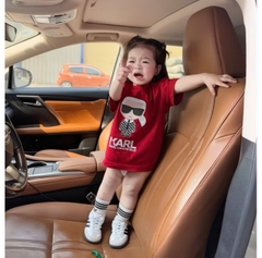 A249-Áo thun cặp MẸ CON màu đỏ in lụa đen