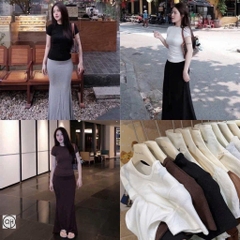 A641-Combo 3 Áo thun cộc tay cotton trắng đen nâu