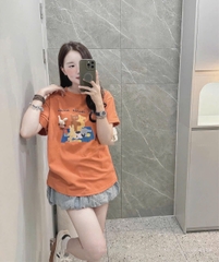 A313- Áo thun mảu cam đất cotton mát