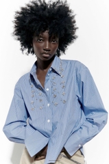 🌿 ☘️A187-  ÁO SƠ MI KẺ  XANNHKHÂU ĐÁ full tem 🌺