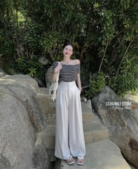 🍀 SET714- SET QUẦN LI BẢN CẠP TO CÁCH ĐIỆU MIX ÁO LỆCH VAI 🌱