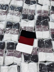 A477-Combo 3 áo thun nhún eo đỏ đen trắng vải díp mềm