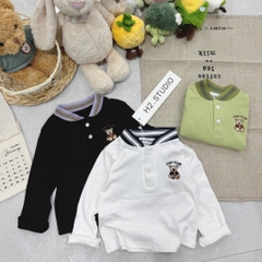 Bt690- Combo 3 áo thêu GẤU Cosy cổ bo dệt loại đẹp