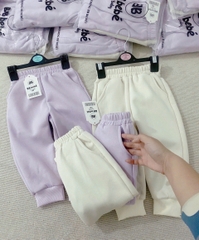 CB191 (9-26kg)-Set 2 quần nỉ bông thu đông tím bé gái