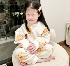 BN95- Bộ nỉ trần bông GẤU NƠ trẻ em VNXK