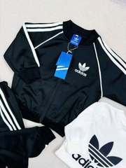 BN129-Combo 3 món cho bé gồm áo khoác, quần nỉ dài và áo thun trắng VNXK