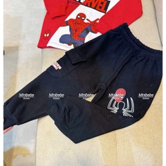 [ĐẾN 30kg]BT730-  Bộ phối trắng-đỏ áo cottom mix quần nỉ nhện