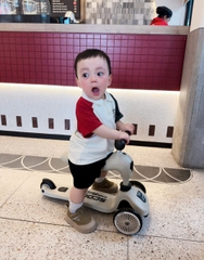 BT305-Bộ áo polo phối tay mix quần jeans bé trai chất mềm