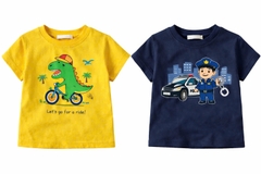 BT852-Combo 3 áo thun cộc tay cotton mềm mát họa tiết oto cho bé trai 9-23kg
