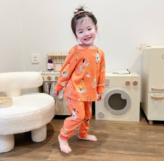 CB024- Combo 2 bộ thun cam hồng FUN TIMES trẻ em VNXK