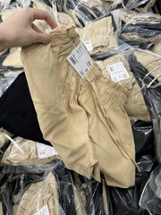 QUAN026- set 2 quần đũi cạp chun dáng xòe đen,be