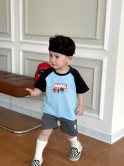 BT840-Combo 2 bộ thun cotton cộc tay bé trai Super Mario 9-26kg