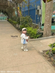 BT312- Áo thông hơi trắng phối có mũ trẻ em hoạ tiết in