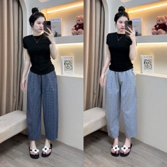 QUAN038-Quần baggy bo ống chấm bi