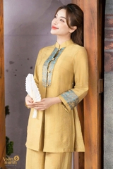 🍀 SET449-SET PHÁP PHỤC PHỐI GẤM VIỀN NÉ 🌿