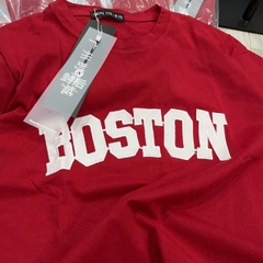 A177-Áo thun QUẢNG CHÂU màu đỏ BOSTON chữ thêu form suông rộng