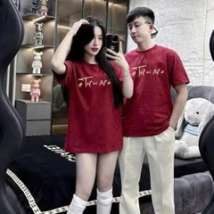 A174-Áo đỏ đỏ   TẾT ƠI full size gia đình chất cotton đep