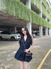 Set687- Set đầm than 2 lớp CV có lót quần