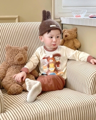 CB396- Combo 3 bộ thun dài tay bé trai CÚN sắc màu