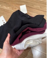 A465- Áo len thỏ cổ tròn cúc tay 5 màu hàng nhà máy đủ tem