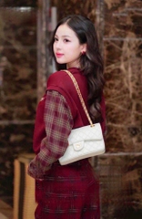 ☘️SE395-SET BỘ ÁO PHỐI QUẦN KẺ SUÔNG MÀU ĐỎ ☘️