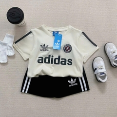 BT328-Bộ ĐÁT chữ 3 màu áo cotton mix quần cua