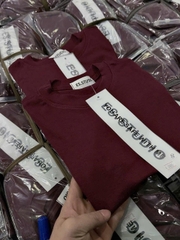 A178-Áo thun díp đỏ kín cổ màu đỏ đô