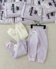 CB191 (9-26kg)-Set 2 quần nỉ bông thu đông tím bé gái
