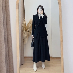 Vest cúc bọc 2 lớp chiết eo cúc bọc 3 màu có đệm vai