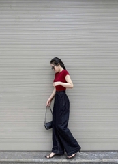 Quan038- quần jeans suông đậm chạy chỉ chất mềm tuí sau