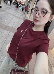 A470-Áo thun đỏ cộc tay thêu gấu