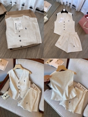 SET1020 -Set áo gile linen phối quần short
