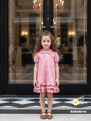 Bt830- Đầm polo xoè đuôi cầu vồng bé gái 2 màu