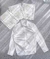 A276- Áo sơ mi trắng cổ đức dáng suông hàng nhà máy full tem