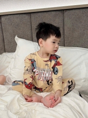 Bt677- Combo 2 bộ nhện đỏ- be chất cotton zip