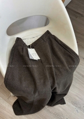 Quan094-Quần dạ xám cạp chun sau dáng suông mẫu mới