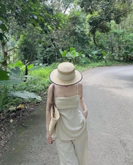 SET047-Set đũi dây tết lien màu be