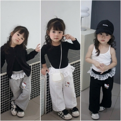 Cb341- Combo 342- Combo 3 quần mềm bé gái viền ren