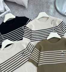 A117-Áo len montoghi nữ cộc tay Quảng Châu kẻ ngang 4 màu